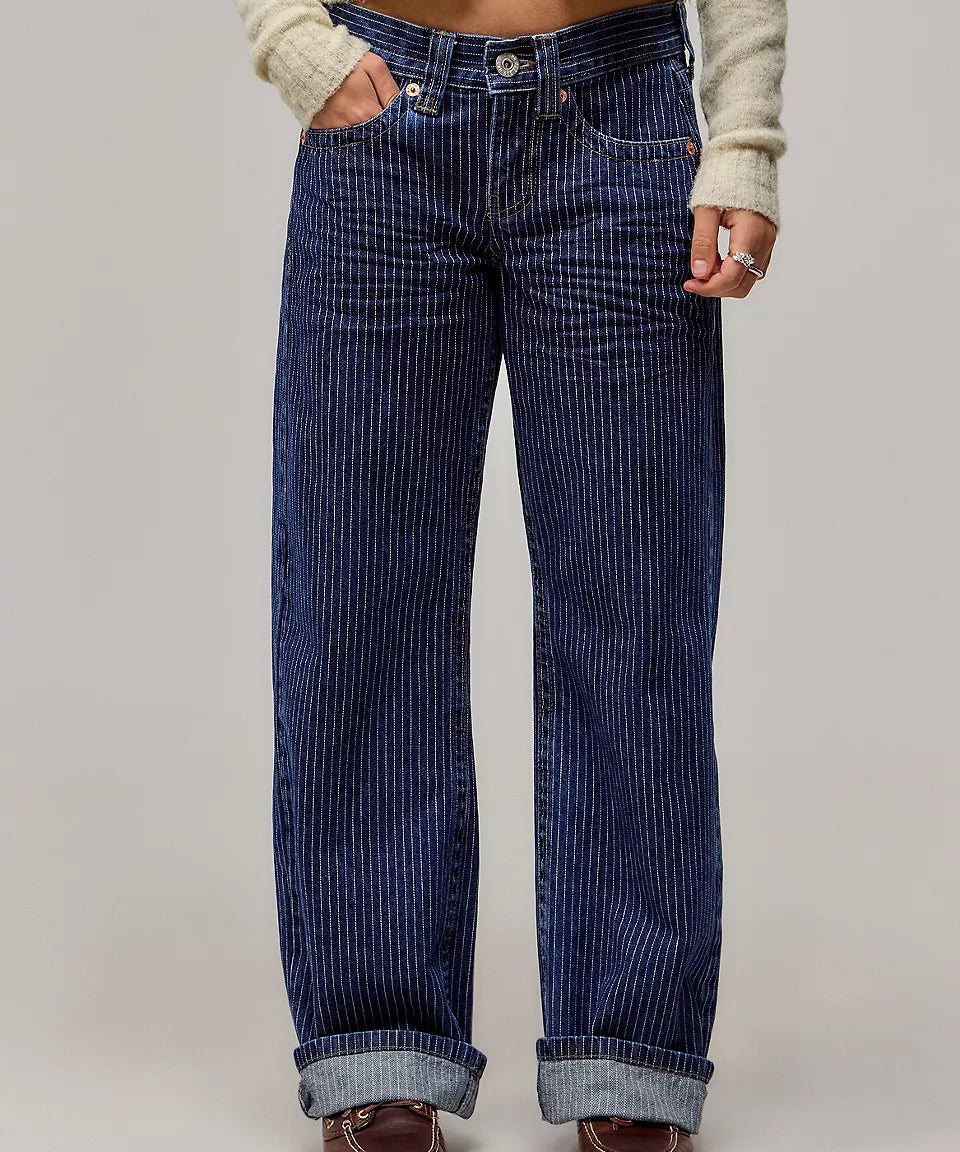 Rayé Jeans Taille Basse