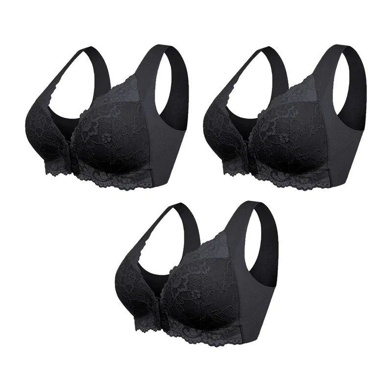 Pack de 3 Soutiens-Gorge Sans Fil Galbants à Fermeture Frontale