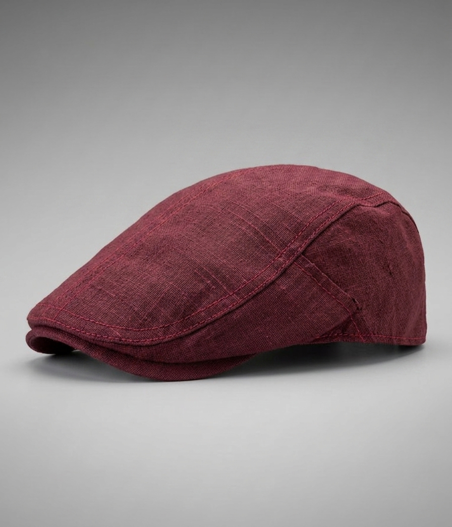 Béret en Lin Coupe Plate - Élégance Légère et Naturelle