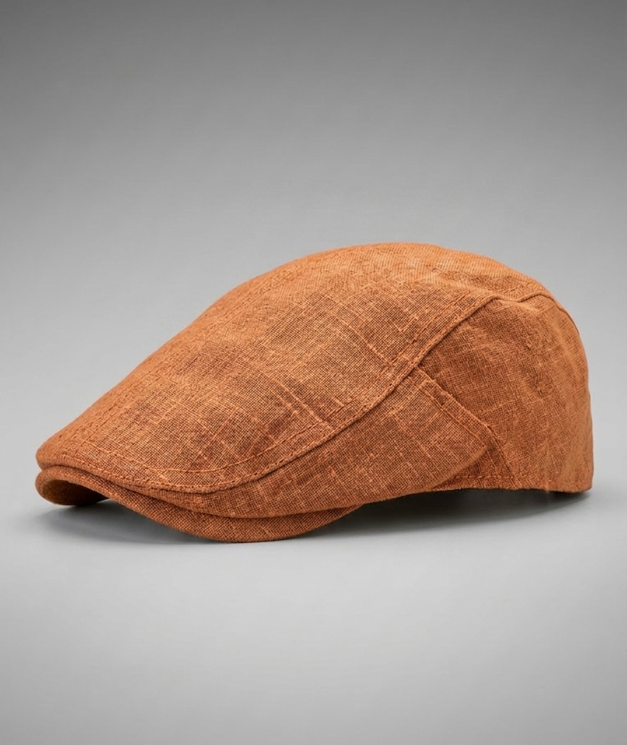 Béret en Lin Coupe Plate - Élégance Légère et Naturelle