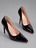 Escarpins à talons aiguilles en PU pour femme – tige basse, talon haut, soirée et bureau