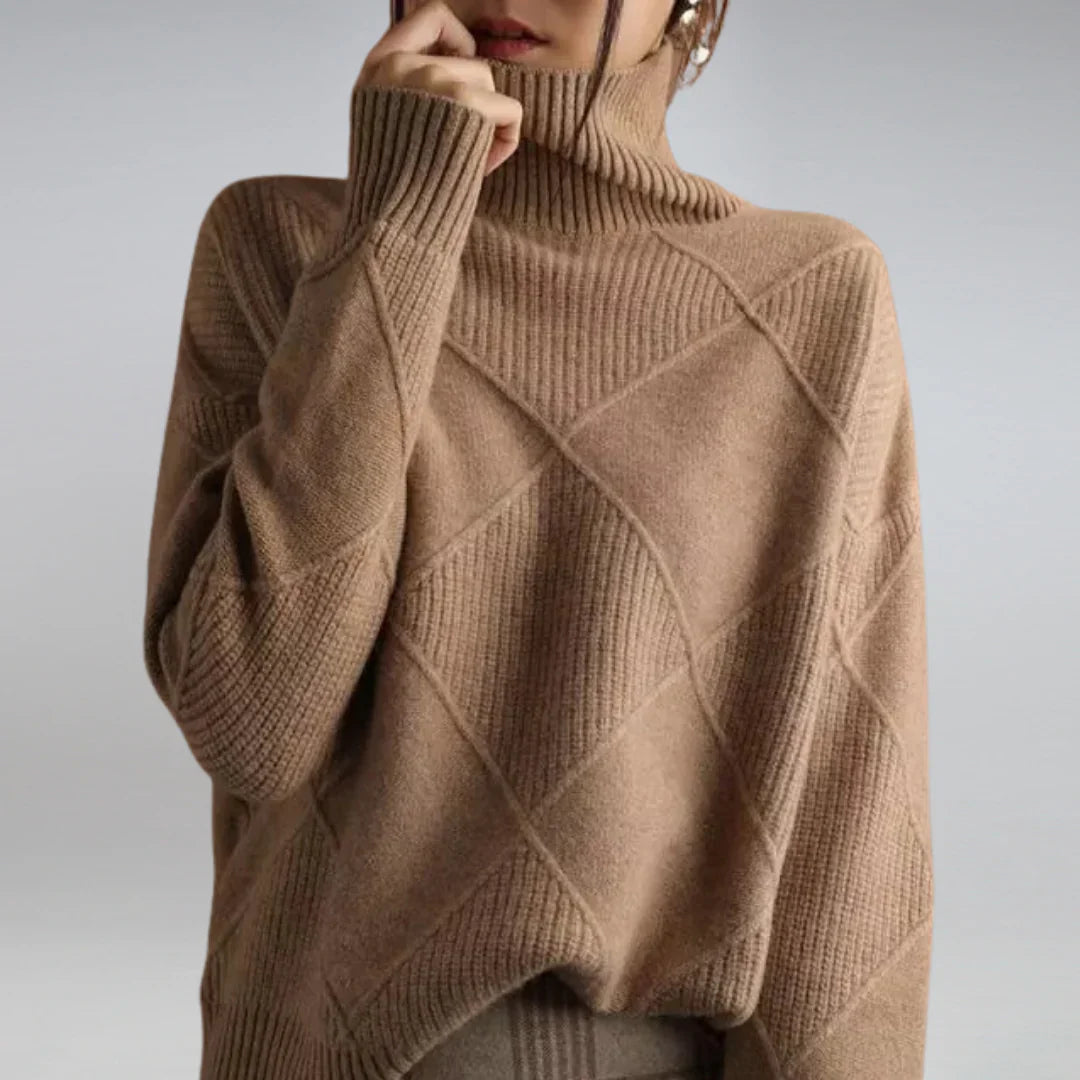 Pull Col Roulé en Cachemire Doux pour Femmes