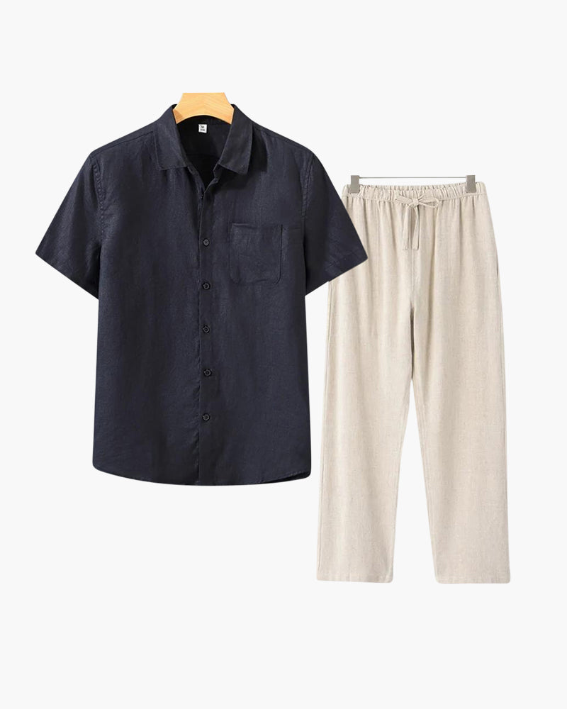 T-shirt en Lin Argenté à Manches Courtes – Léger et Élégant