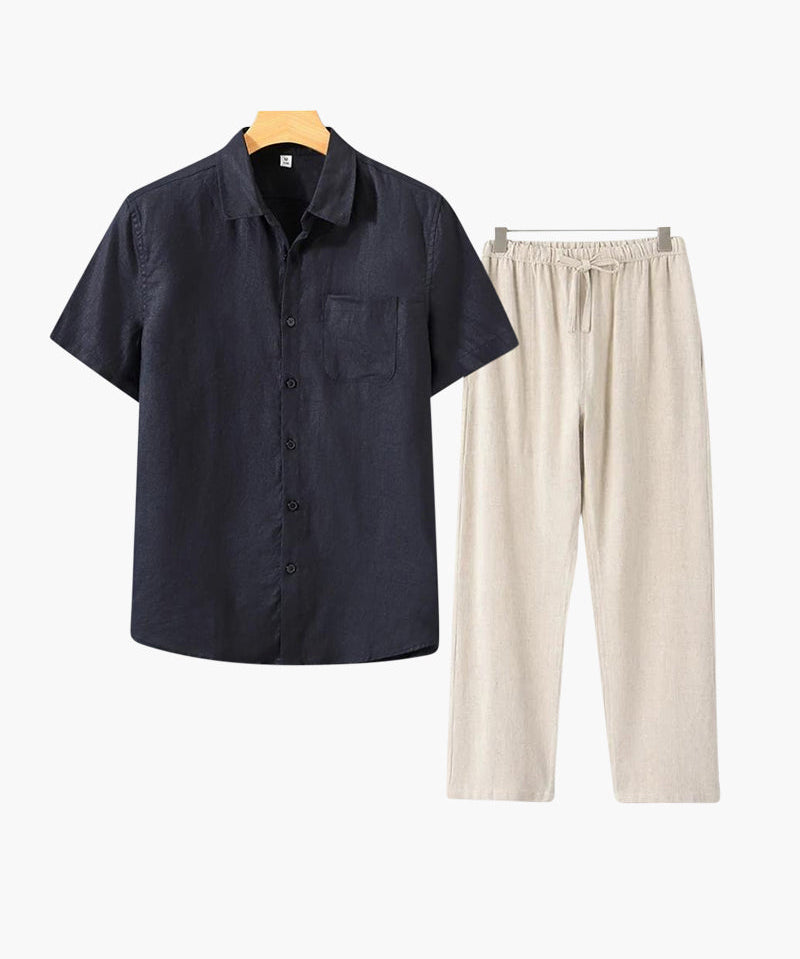 T-shirt en Lin Argenté à Manches Courtes – Léger et Élégant