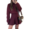 Robe tricotée à col montant
