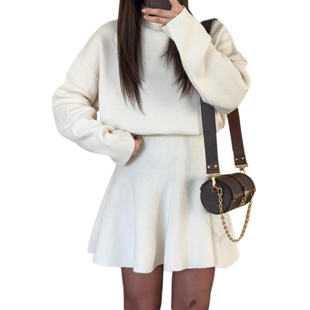 Robe tricotée à col montant