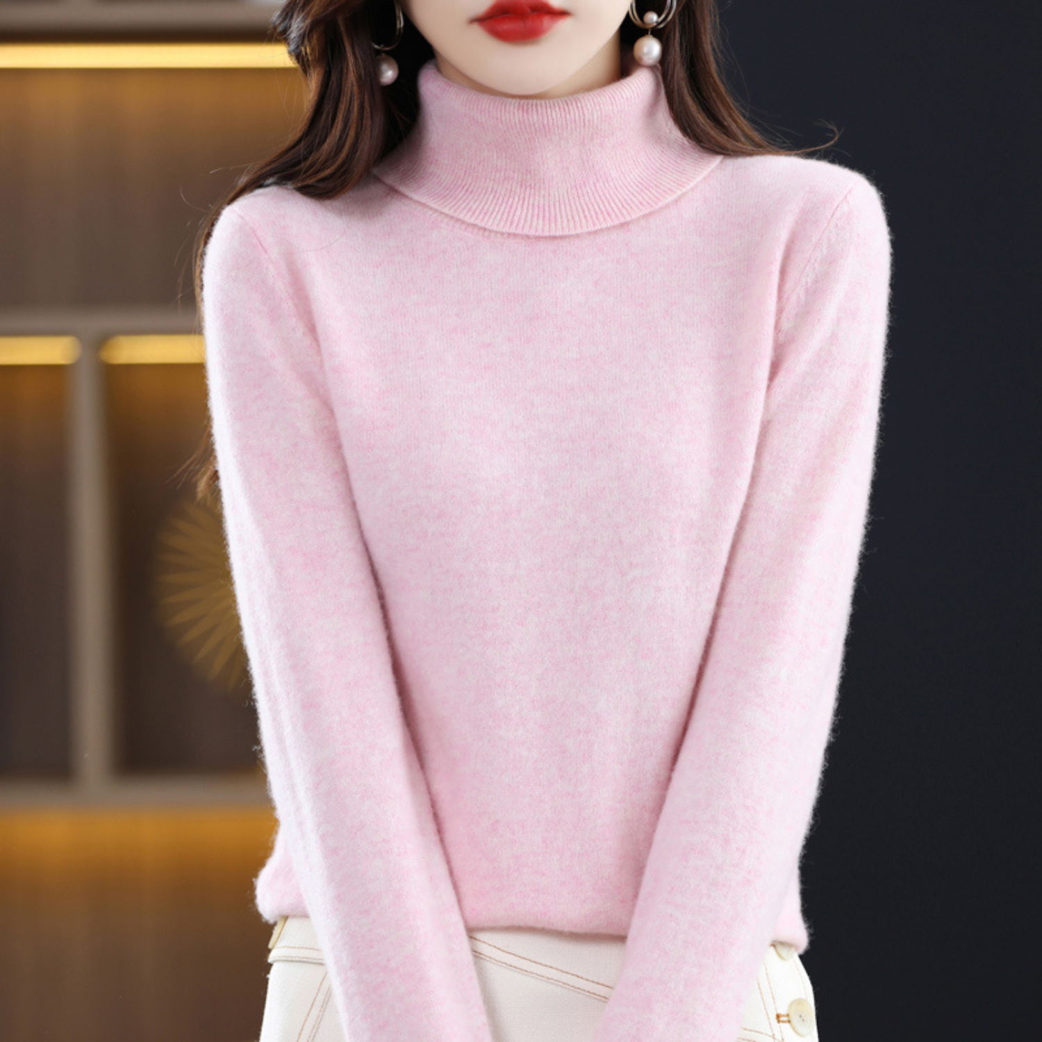 Pull à Col Roulé en Cachemire de Luxe pour Femme