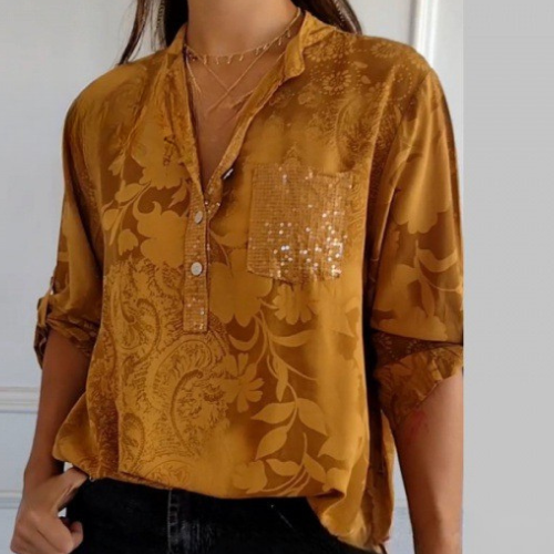 Chemise Intemporelle avec Imprimé, Col et Boutons
