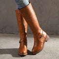 Bottes Hautes Féminines à Talon Bloc & Bout Rond Élégant