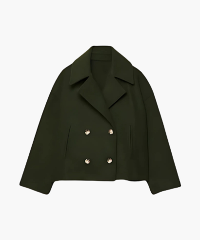 Veste Courte en Coton pour Femme – Double Boutonnage Chic & Moderne