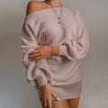 Robe Chic en Maille à Épaules Dénudées – Coupe Confortable et Élégante