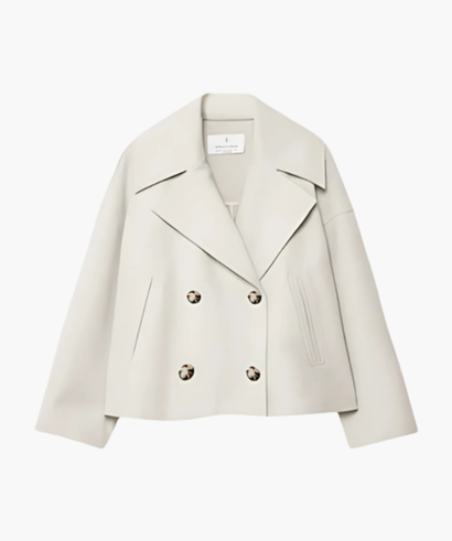 Veste Courte en Coton pour Femme – Double Boutonnage Chic & Moderne