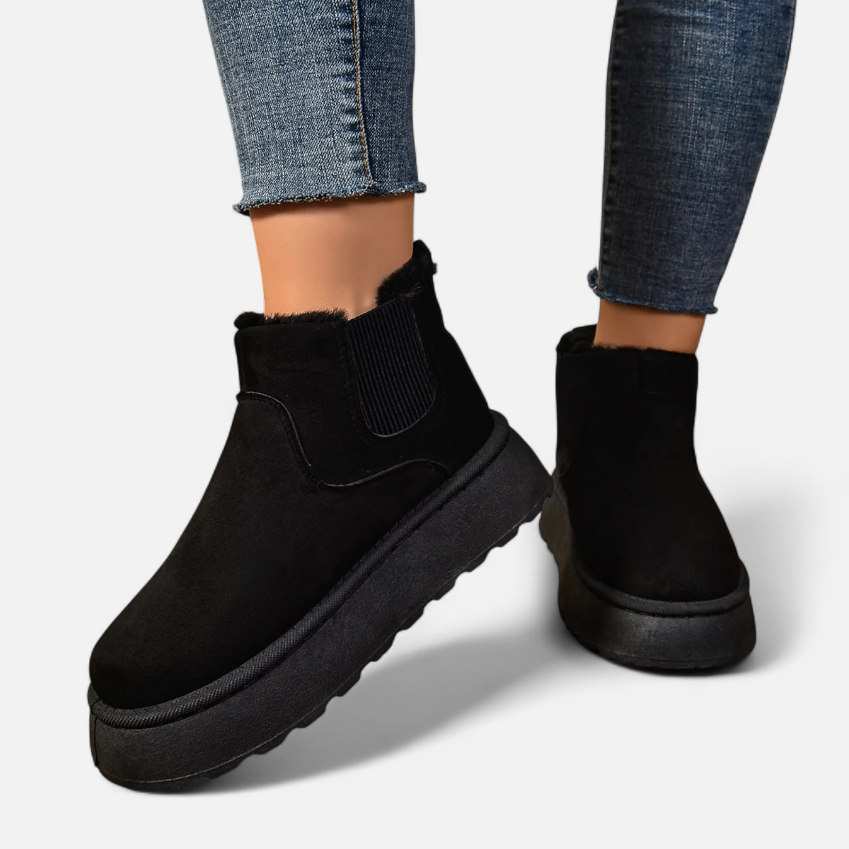 Bottines à Plateforme en Peluche pour Femme – Style Doux & Chic
