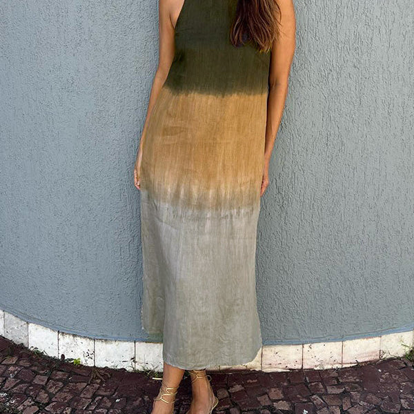 Robe Élégante Fluide avec Imprimé Naturel, Parfaite pour Toutes Occasions