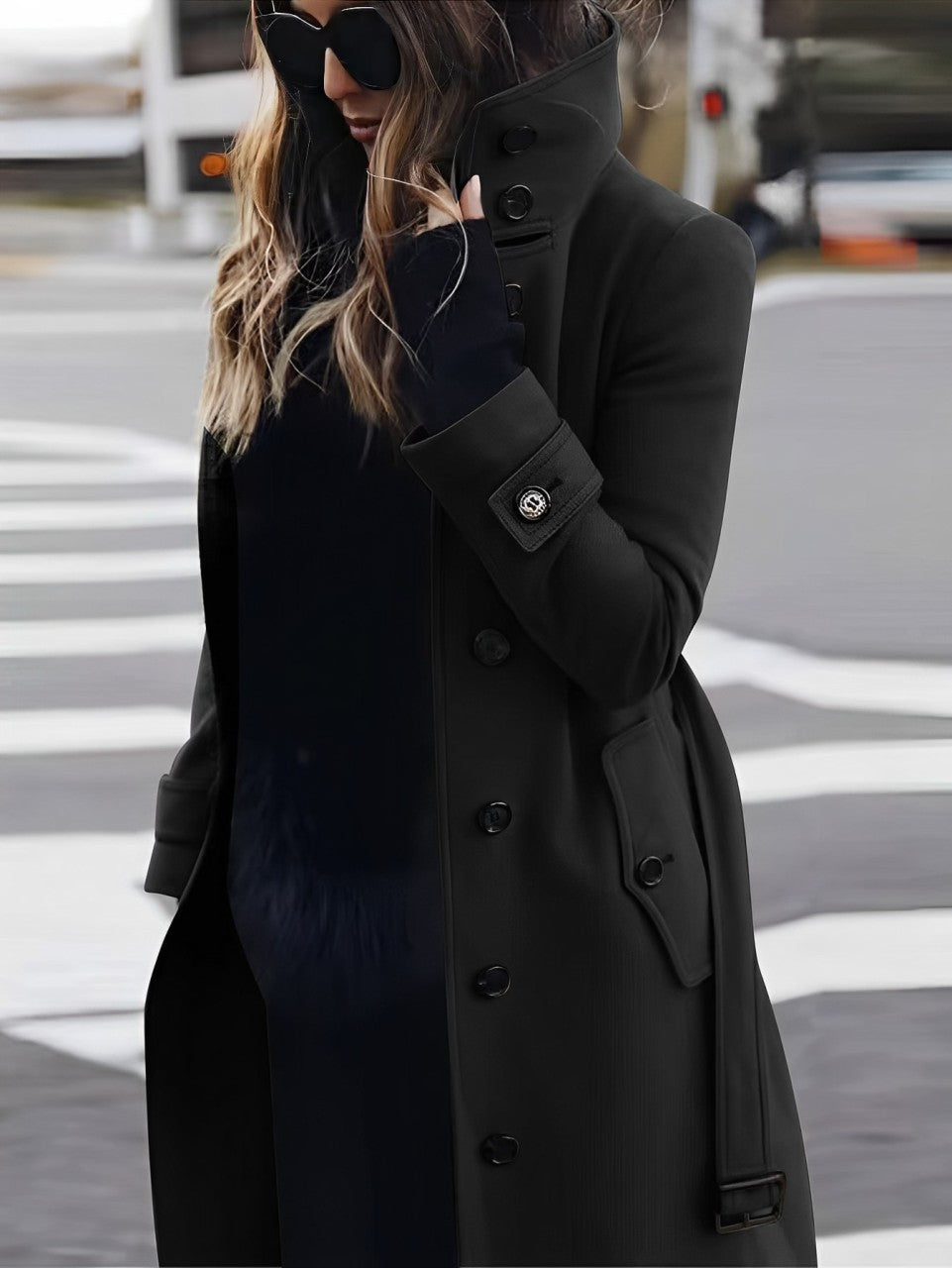 Manteau en Laine Intemporel à Coupe Ajustée