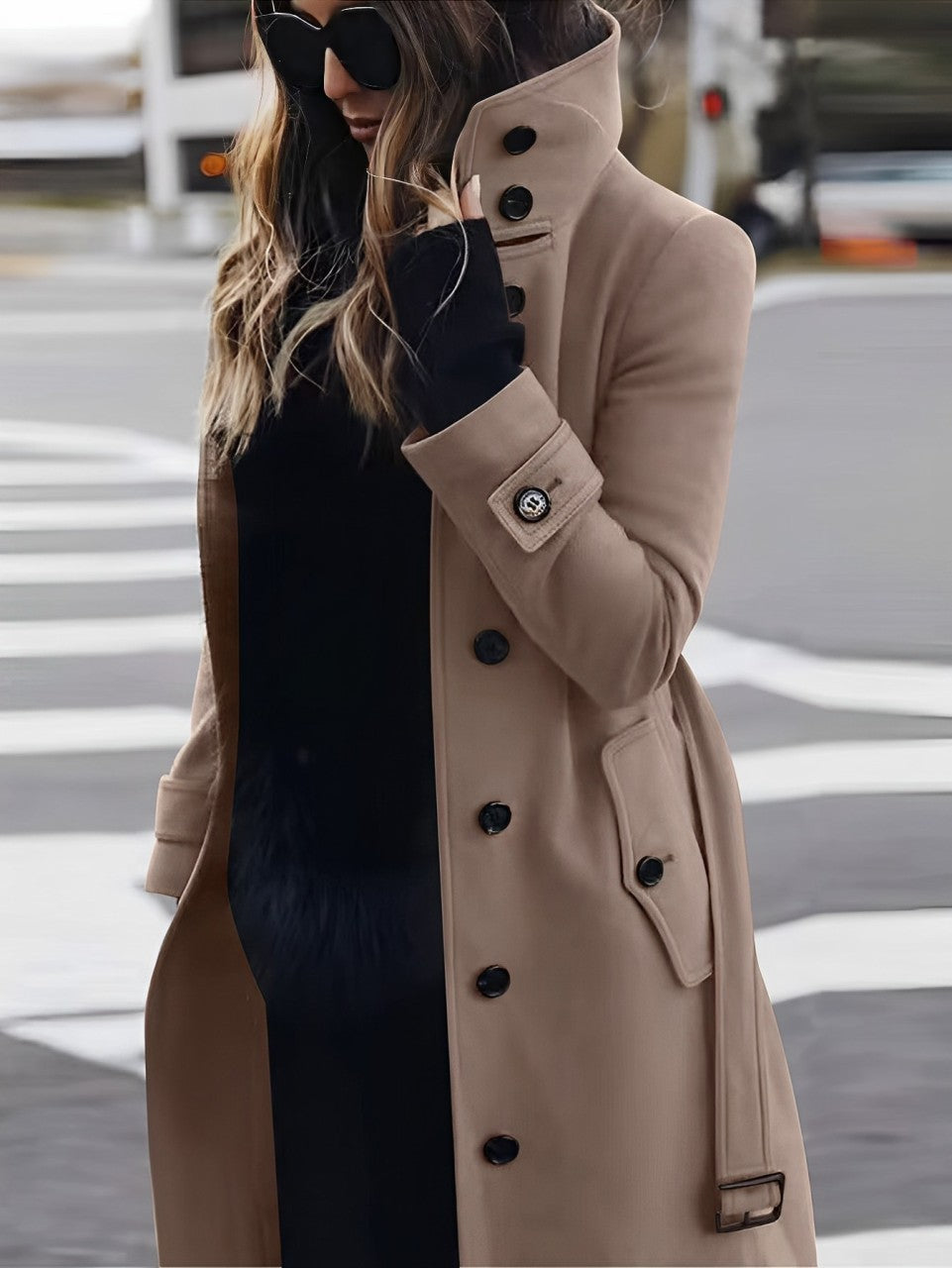 Manteau en Laine Intemporel à Coupe Ajustée