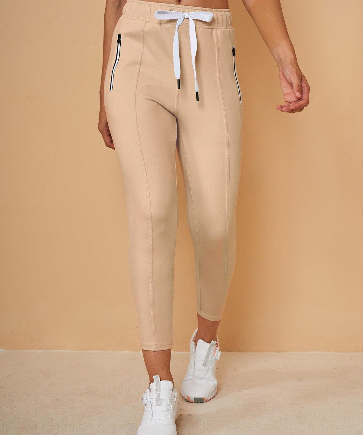 Pantalon Capri en Sweat avec Cordon de Serrage – Coupe Décontractée