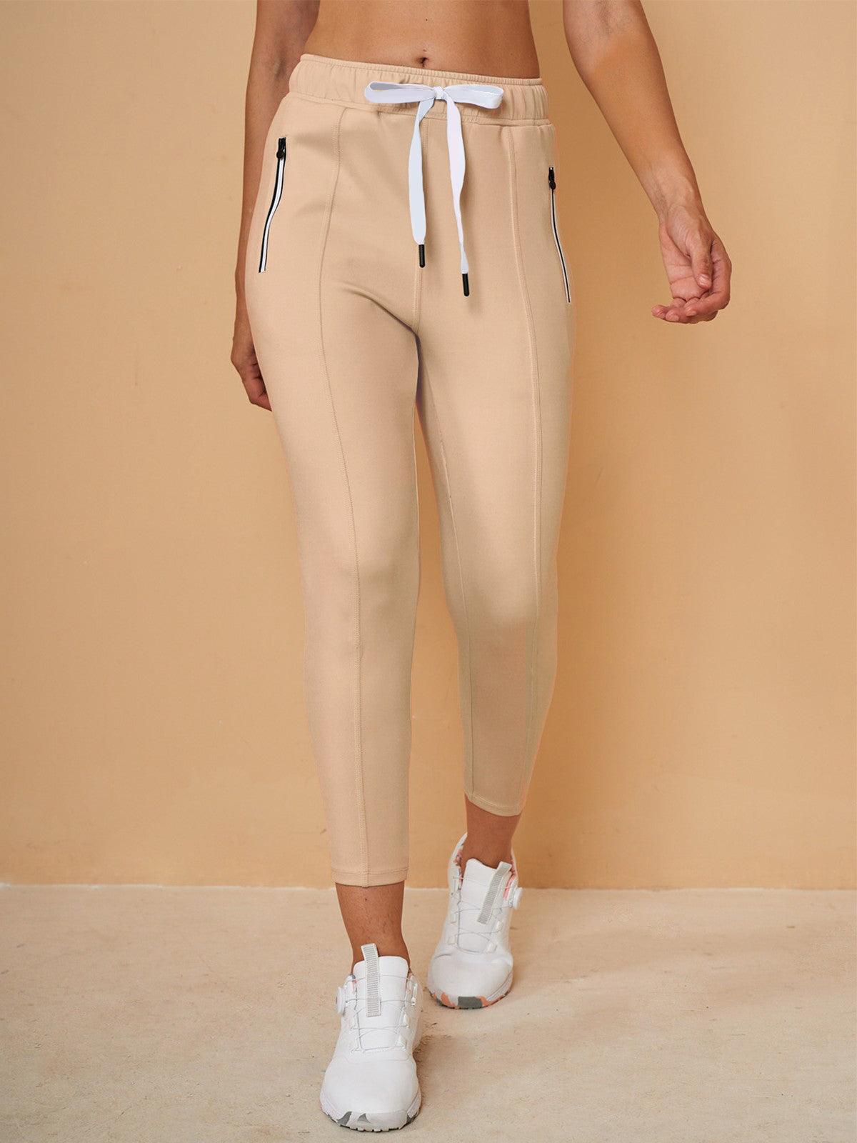 Pantalon Capri en Sweat avec Cordon de Serrage – Coupe Décontractée