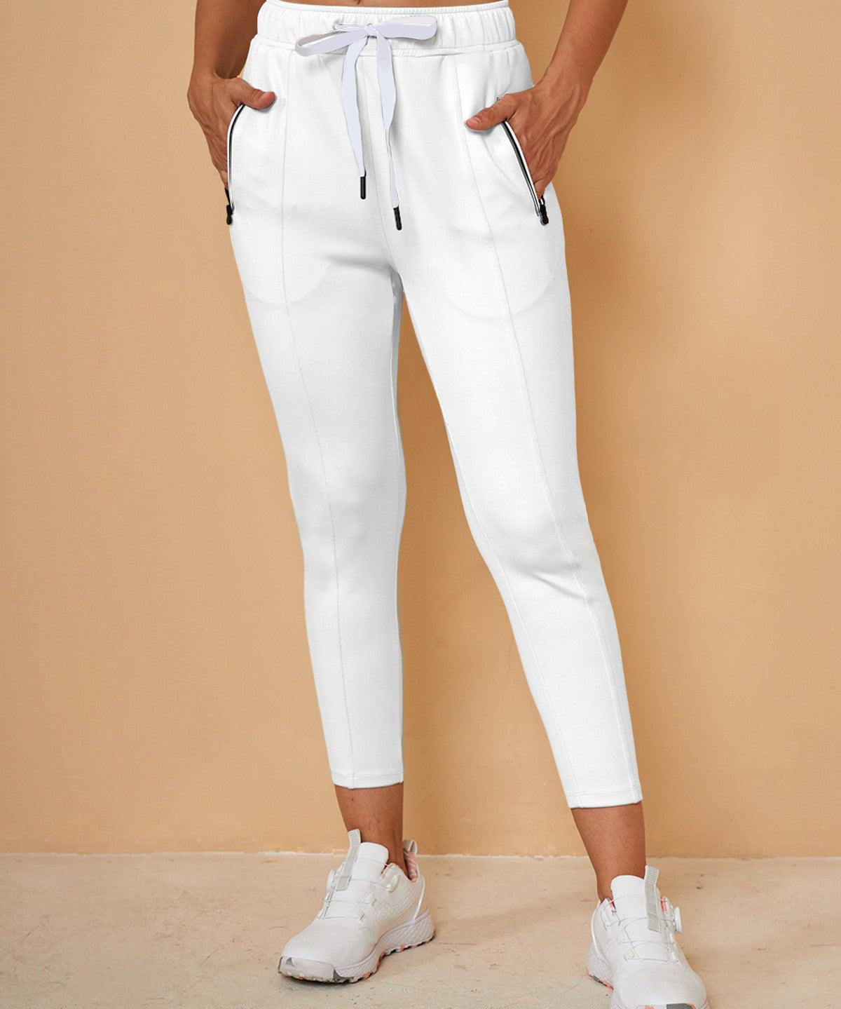 Pantalon Capri en Sweat avec Cordon de Serrage – Coupe Décontractée