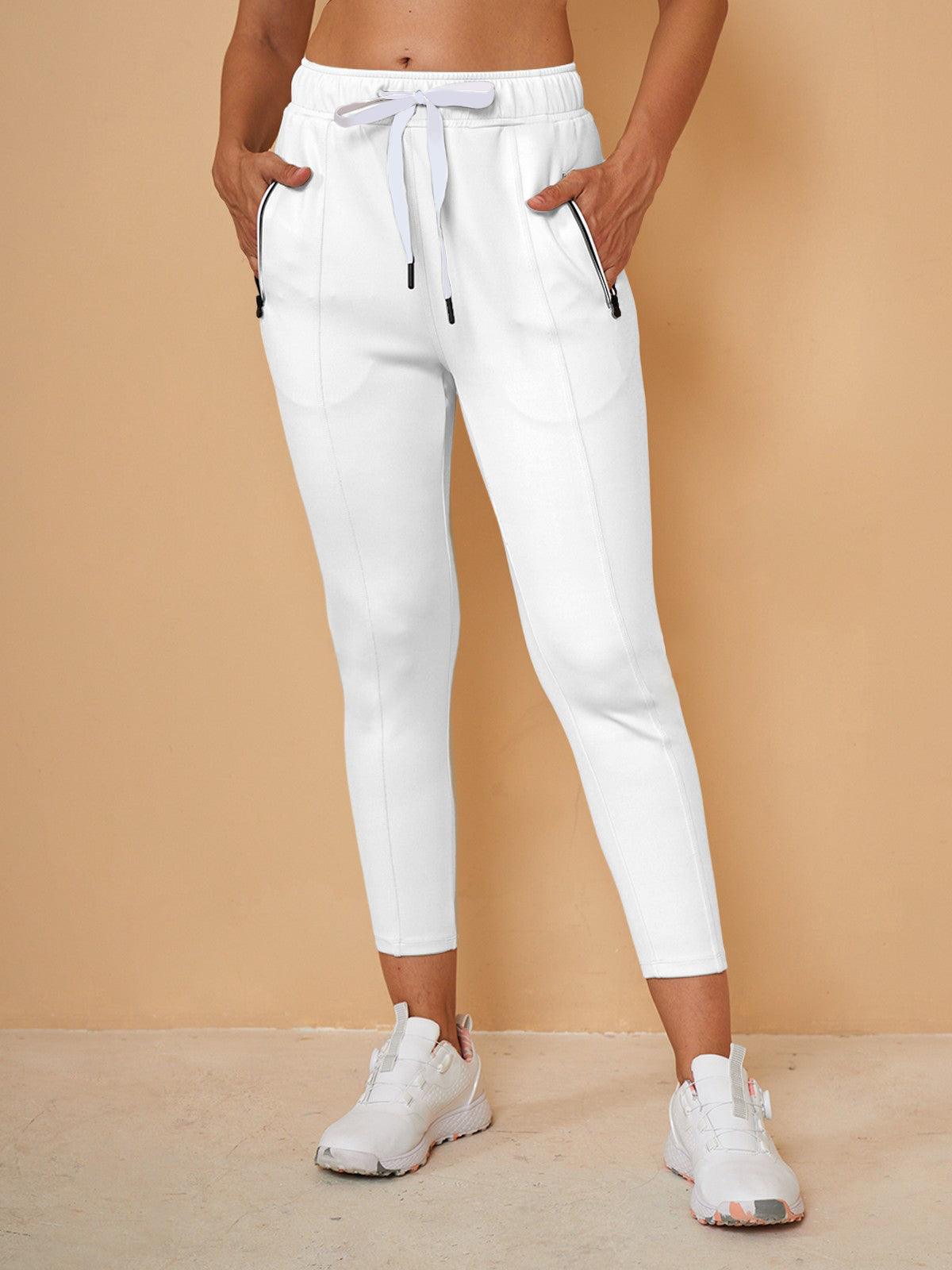 Pantalon Capri en Sweat avec Cordon de Serrage – Coupe Décontractée
