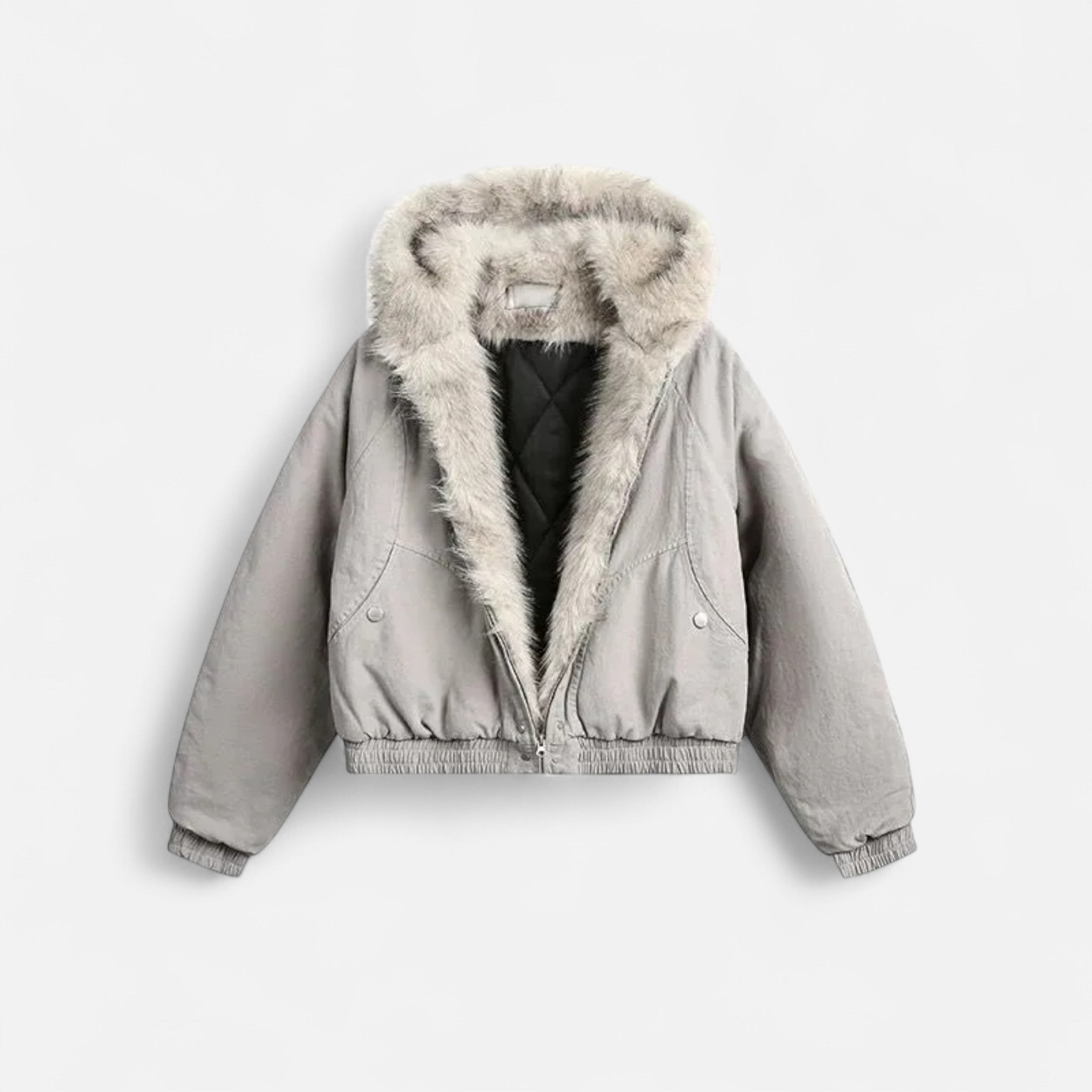 Manteau d’Hiver Vintage pour Femme avec Capuche & Col en Fourrure