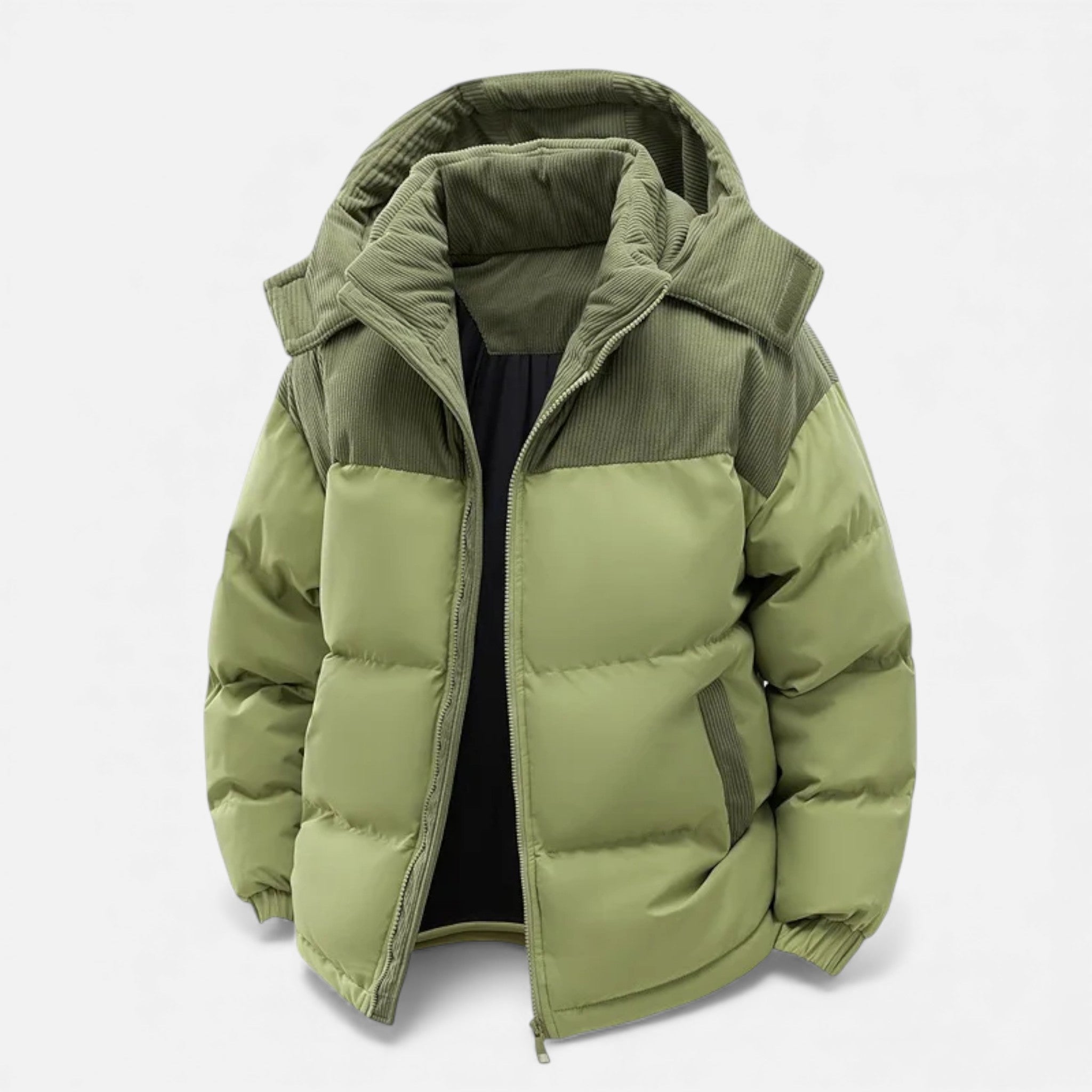Veste d'hiver pour hommes avec doublure en polaire et capuche détachable