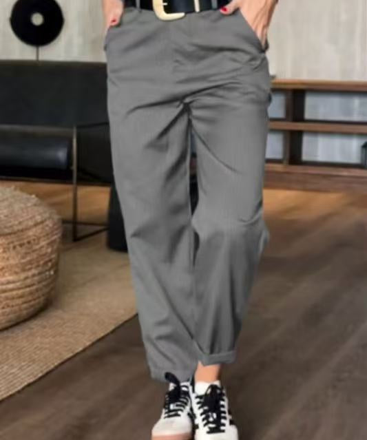 Pantalon Élégant à Rayures