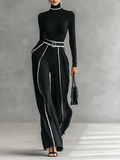 Ensemble Col Roulé & Pantalon Évasé Chic
