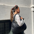 Sac cabas fourre-tout élégant en cuir vegan zippé
