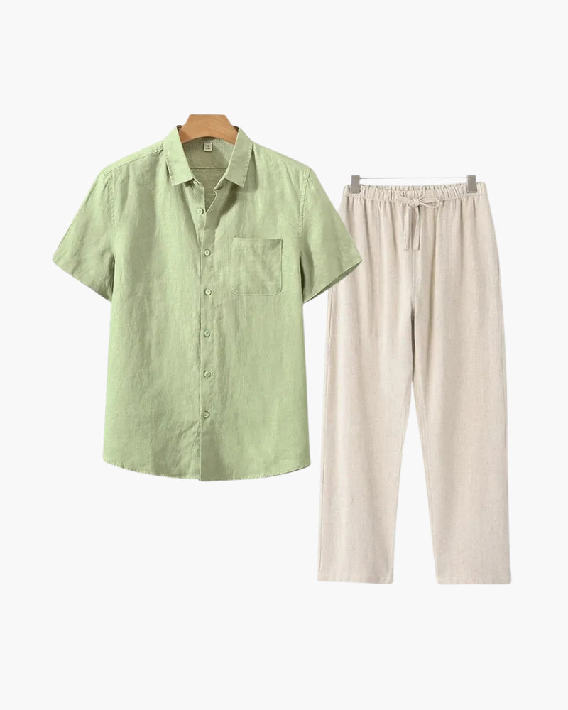 T-shirt en Lin Argenté à Manches Courtes – Léger et Élégant
