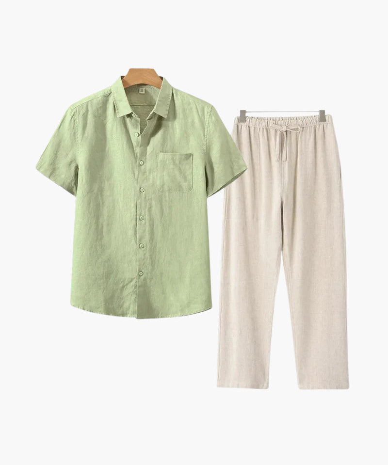 T-shirt en Lin Argenté à Manches Courtes – Léger et Élégant