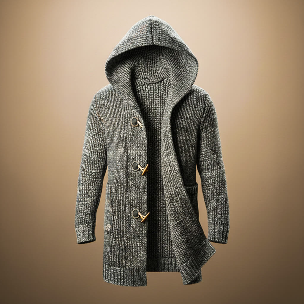 Cardigan Capuche Laine & Maille Hiver