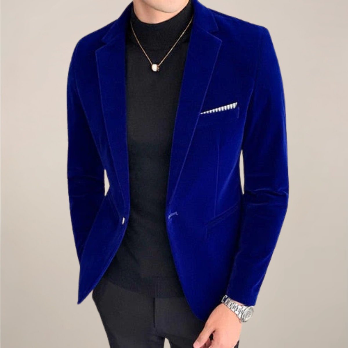 Blazer en Velours pour Homme – Veste de Soirée Ajustée & Élégante