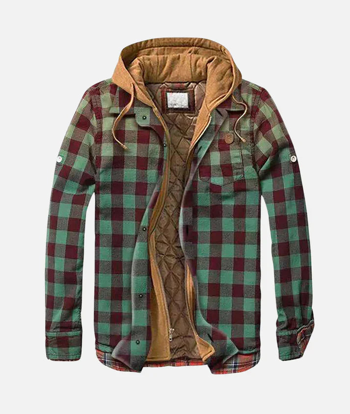 Veste à Carreaux avec Capuche Doublée