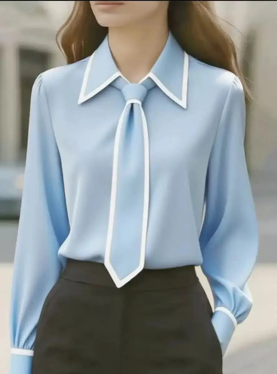 Blouse à Nœud Contrastée Maison