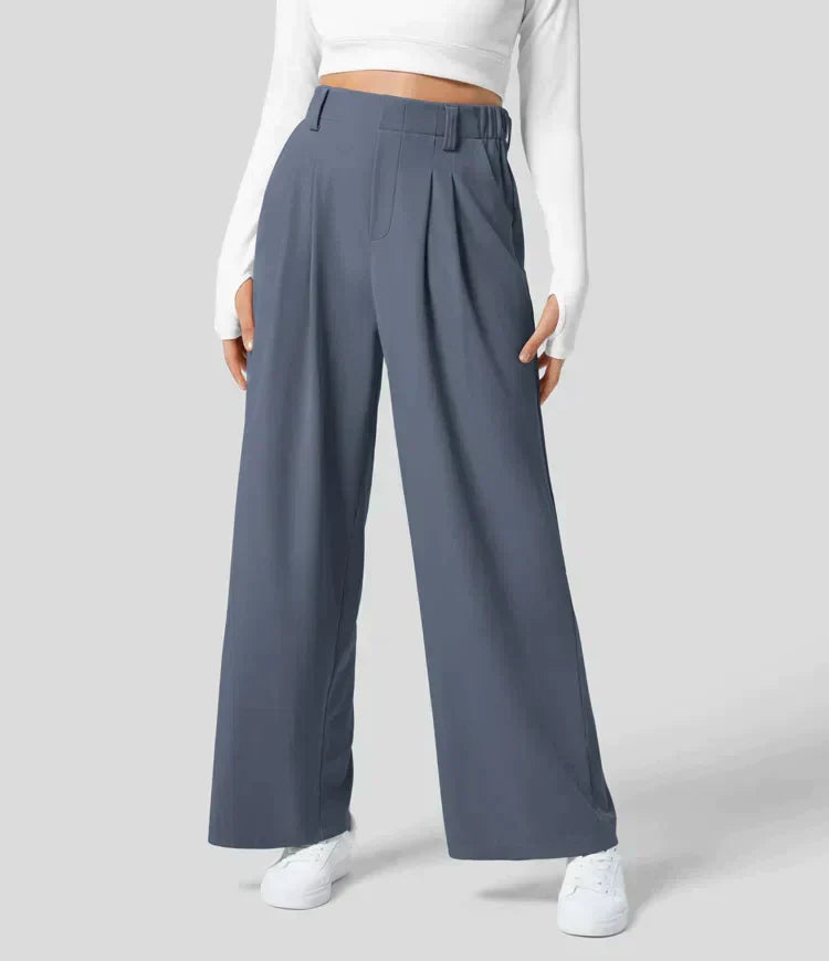 Pantalon taille haute coupe ajustée élégante