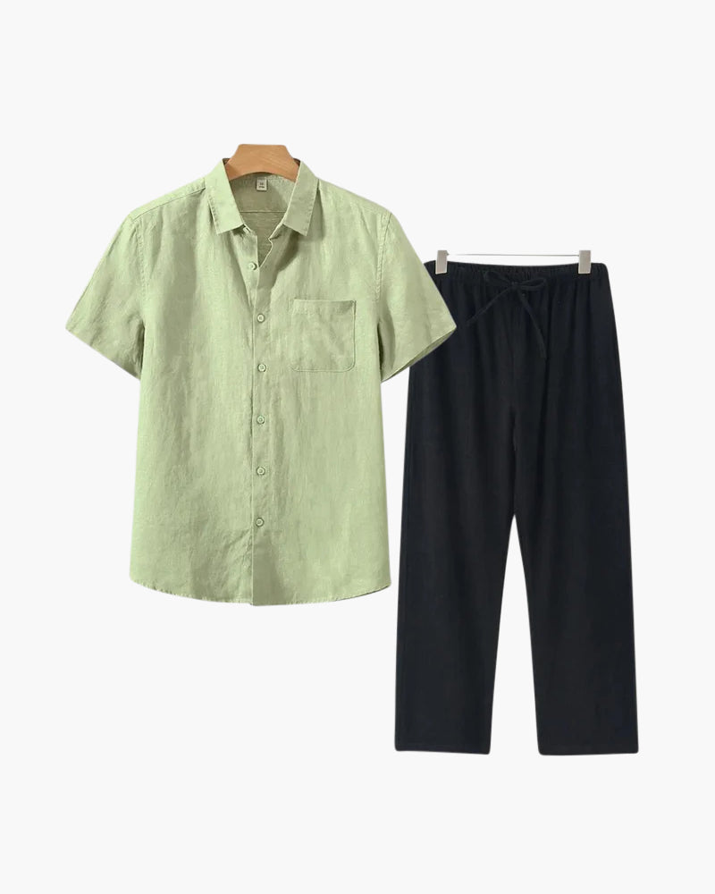 T-shirt en Lin Argenté à Manches Courtes – Léger et Élégant