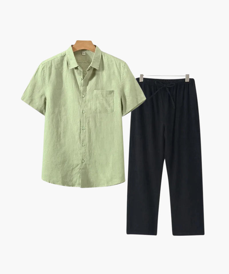 T-shirt en Lin Argenté à Manches Courtes – Léger et Élégant
