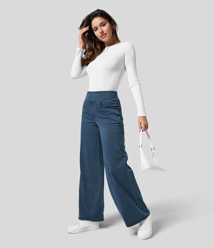 Pantalon Taille Haute Élastique & Confort Absolu