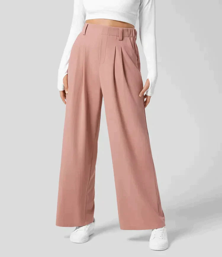 Pantalon taille haute coupe ajustée élégante