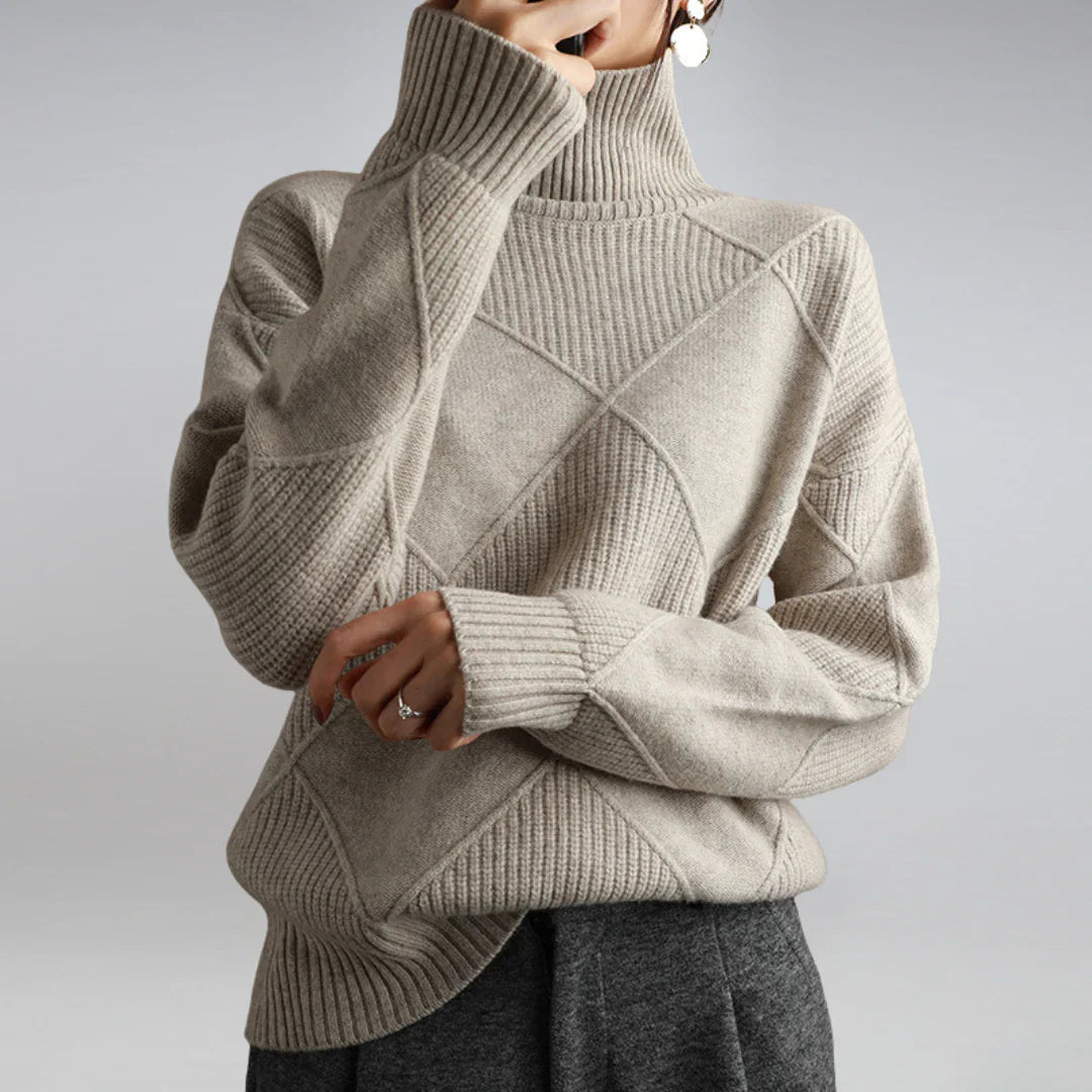 Pull Col Roulé en Cachemire Doux pour Femmes