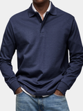 Luxury Long-Sleeve Polo Shirt – Élégance