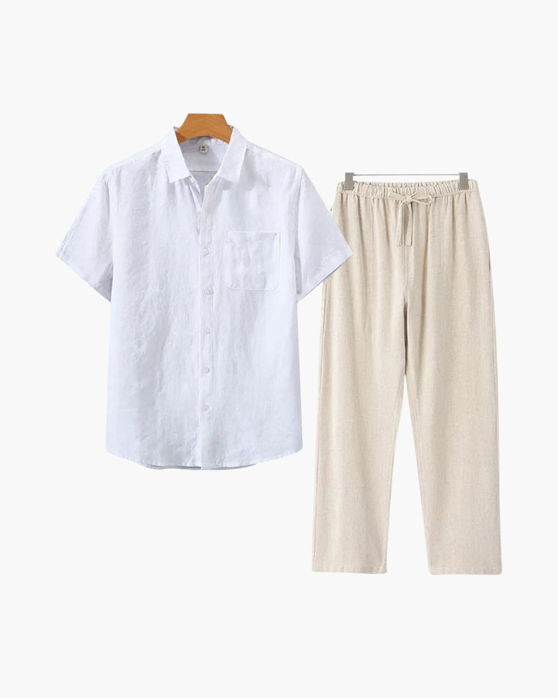T-shirt en Lin Argenté à Manches Courtes – Léger et Élégant