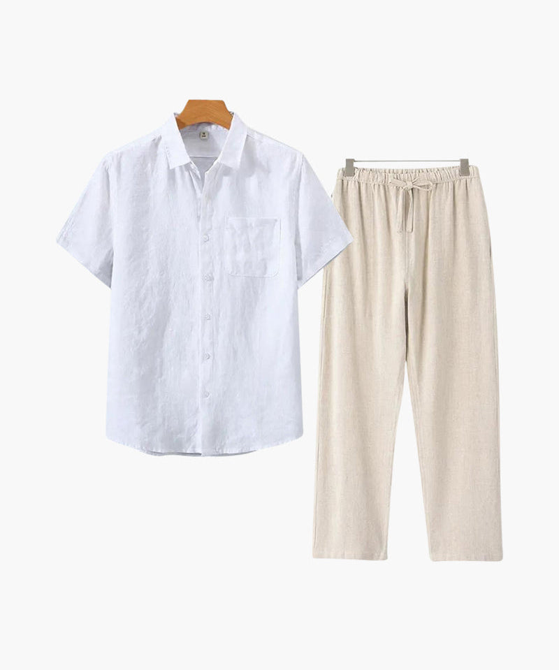 T-shirt en Lin Argenté à Manches Courtes – Léger et Élégant