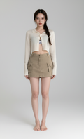 Robe mini A-line taille haute élégante