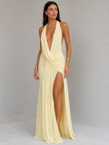 Robe Longue Dos Nu - Silhouette Élégante Fendue
