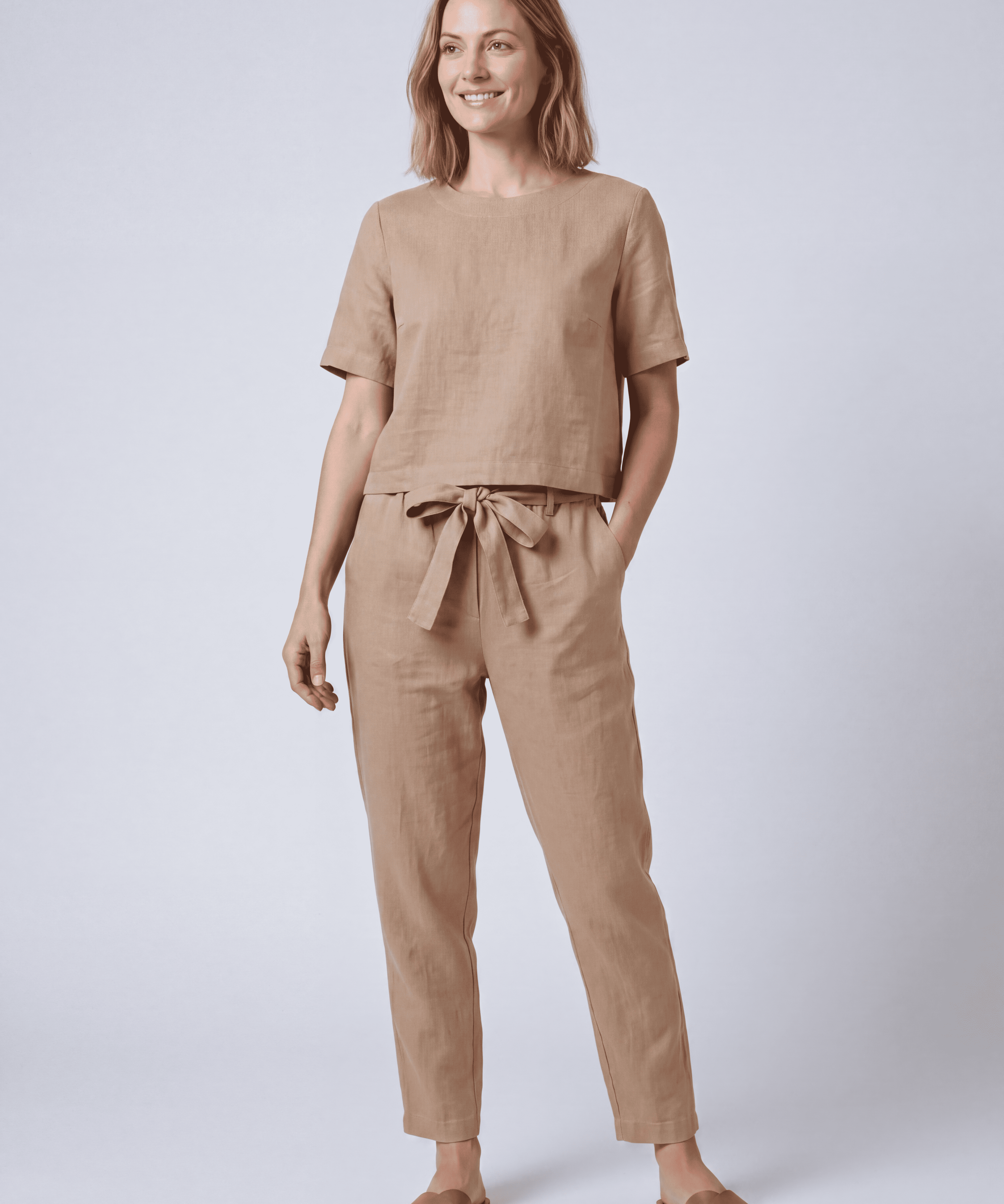 Ensemble Pull et Pantalon Manches Courtes - Confort Élégant Moderne