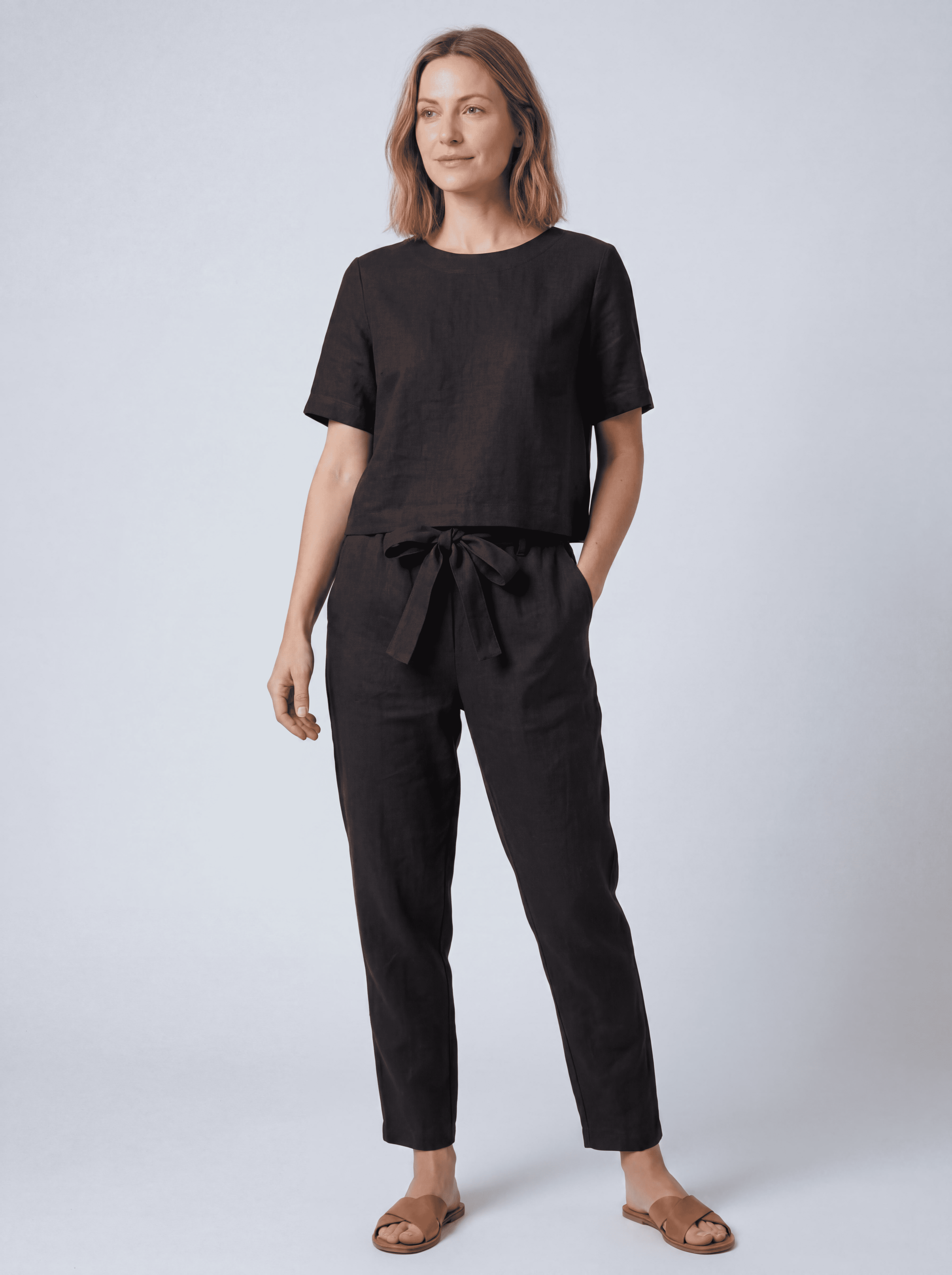 Ensemble Pull et Pantalon Manches Courtes - Confort Élégant Moderne
