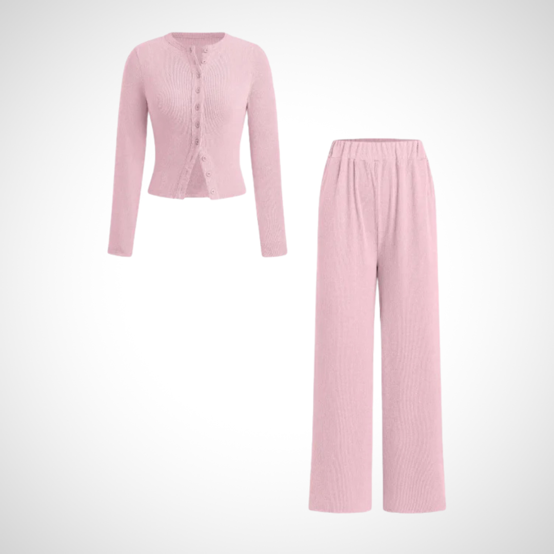 Ensemble t-shirt à boutons et pantalon confort