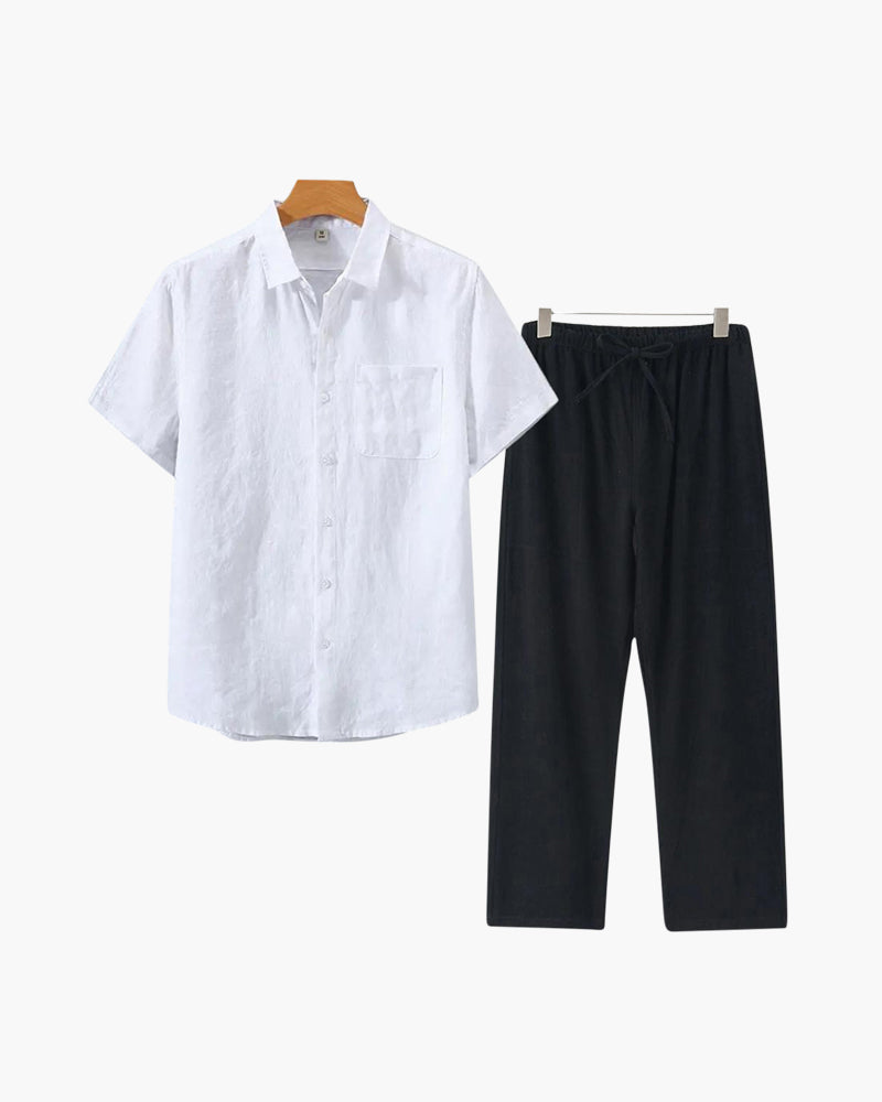 T-shirt en Lin Argenté à Manches Courtes – Léger et Élégant